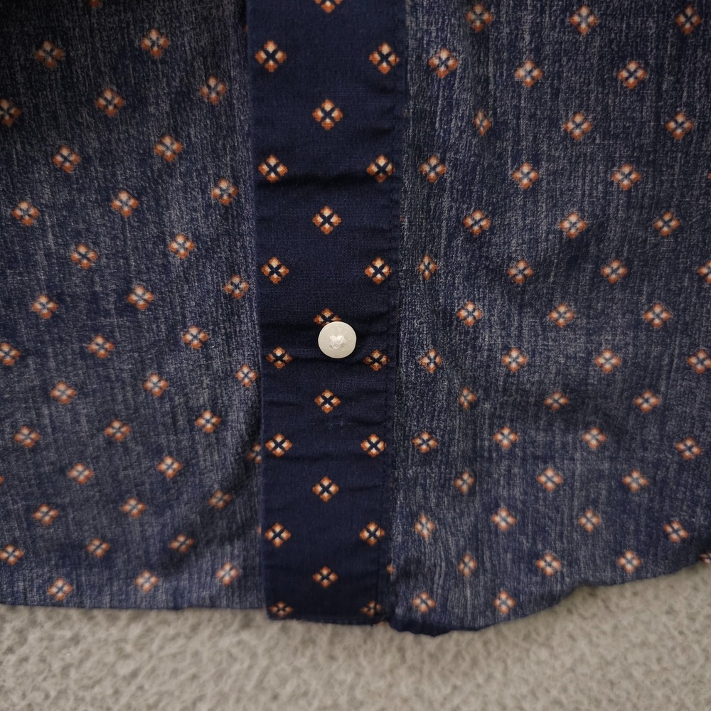 Ariat Kaiser Shirt Mens XXL Blue Tan Geo Print Long Sleeve Wrinkle Free Rodeo - Picture 15 of 16